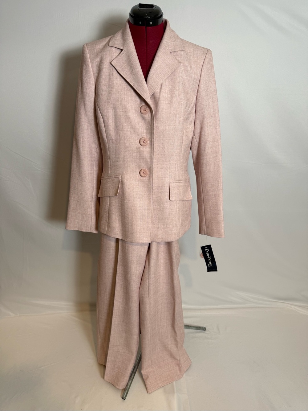 NWT Evan Picone Pantsuit Women's Size 8 Dusty Rose 2-Piece Set Blazer & Pants